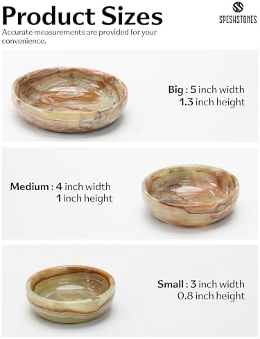 Marble Dipping Bowls Set of 3, Stone Soy Sauce Dish