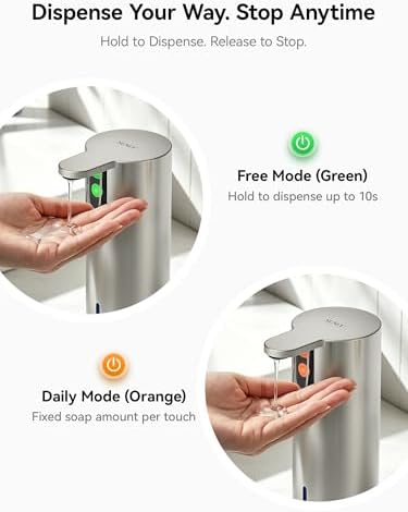 SUNLY Electric Liquid Soap Dispenser, 11.8oz Press-to-Dispense Soap