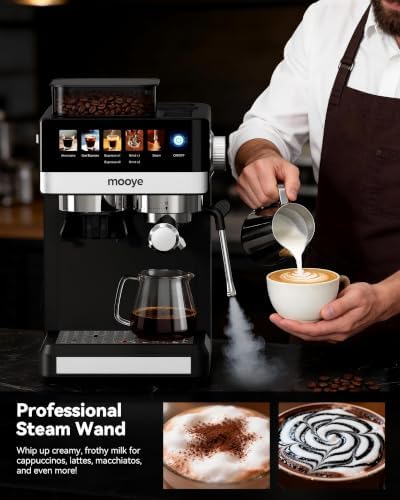 Espresso Machine with Grinder, 20Bar, Black