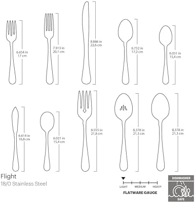 Oneida Flight 45-Piece 18/0 Silverware Set for 8, Flatware
