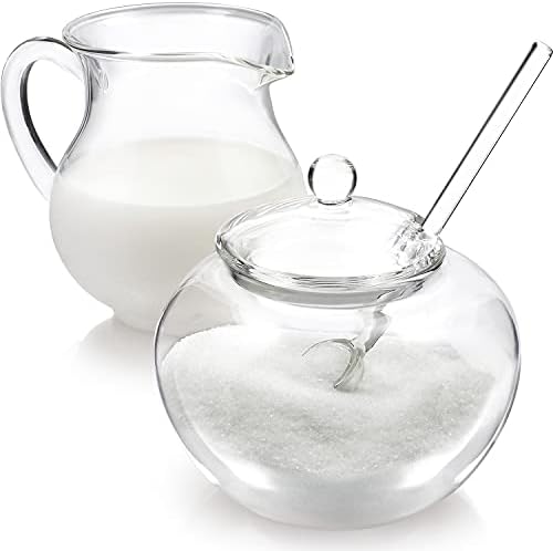 Teabloom Stain-free & Odor-free Borosilicate Glass Sugar and Creamer