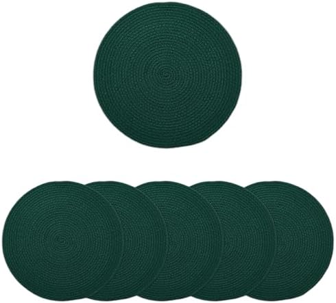 Encasa XO Placemats, Round Cotton Dining Table Mats 13"