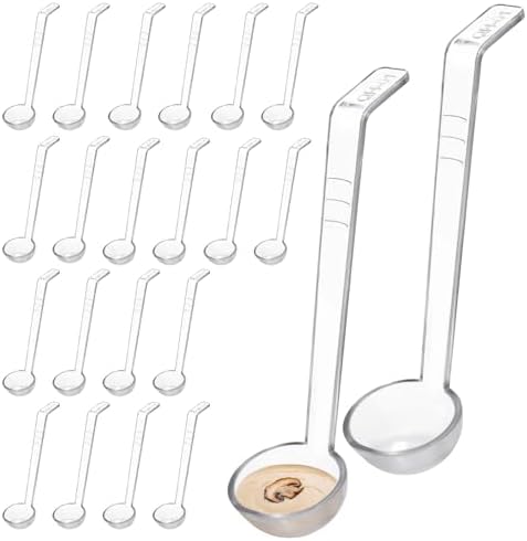 Coloch 20 Pack 1oz Plastic Small Ladle, 7 Inch Clear Mini Ladle Long