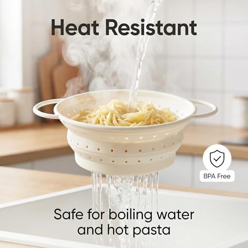 Collapsible Silicone Colander Strainer, Kitchen Drainer
