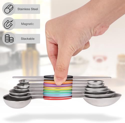 Magnetic Measuring Spoons Set, 7-Piece Stainless Steel