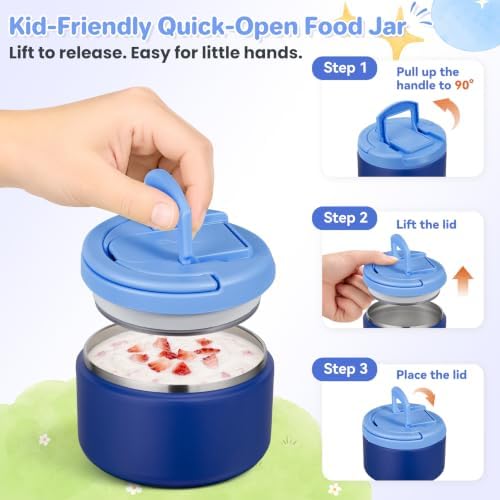 Bento Lunch Box for Kids with 8oz Soup Thermo,Kids Leakproof Lunch