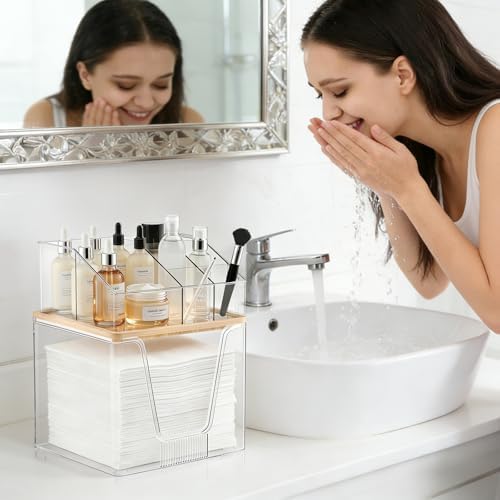 SPOSPO 2 in 1 Facial Towel Holder and Cosmetic Organizer