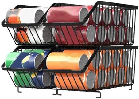 Pantry Can Organizer 2X Iron Stackable Space-Saving Dispenser