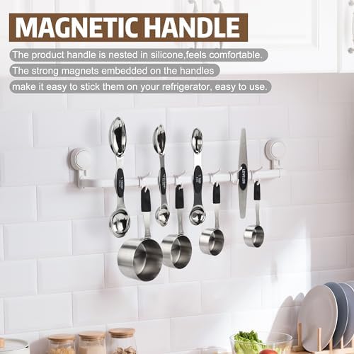 Magnetic Measuring cups and spoons Set, 5 Stainless Steel Magnetic