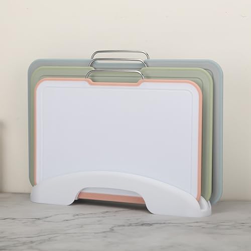 3-Piece Colorful Cutting Board Set with Stand | Color-Coded | Non-Slip | Dishwasher Safe | Durable Large Food Chopping Boards