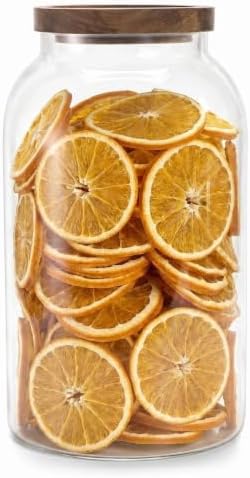 Bekith 1 Gallon Glass Jar with Wooden Airtight Lid, Large Food Storage