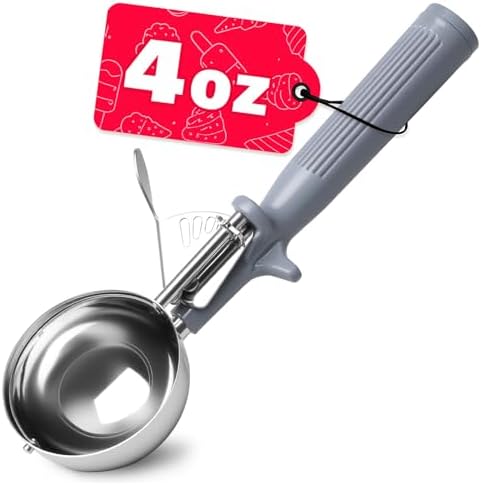 HOMURE H 4 oz Scoop, Large Ice Cream Scoop with Trigger, #8/ Half Cup
