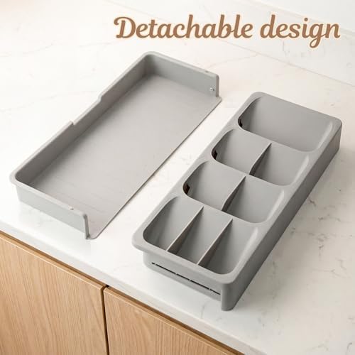 Expandable Silverware Organizer Tray, Adjustable Utensil Holder