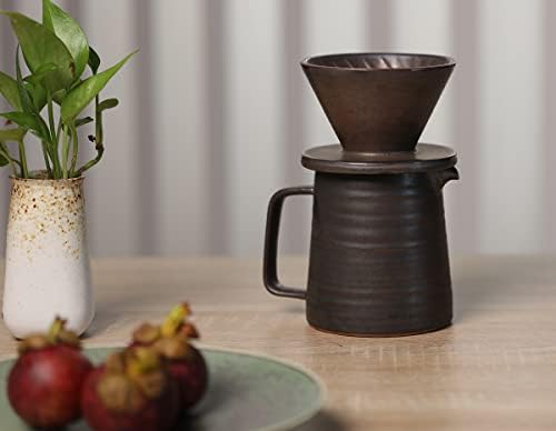Stoneware Handmade Pour Over Coffee Maker Set, 16oz
