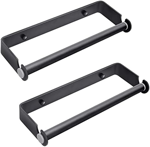 Under Cabinet Paper Towel Holder, Black, 2 Pack