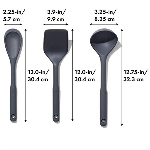 OXO Good Grips 3-Piece Gray Utensil Set