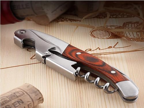 Waiter Corkscrew Wine Key for Bartenders Set of 3,With Long Rosewood