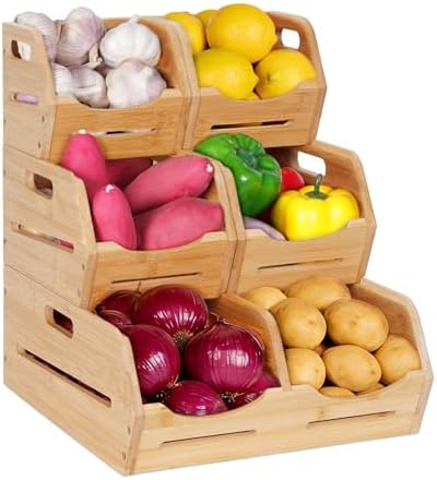 3-Tier Pantry Organizers and Storage Bins for Kitchen Countertop