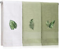 SmoothNovelty 3 Pcs Fingertip Towels for Bathroom Ocean Embroidered