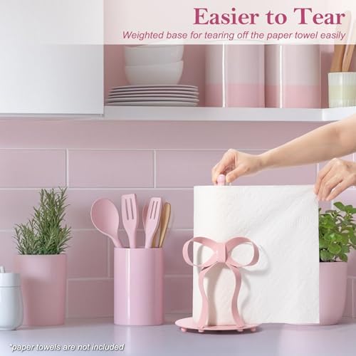 Pink Bow Paper Towel Holder Coutertop - Bow Accent Paper Towel Holder