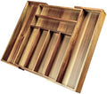 KITEISCAT Acacia Wood Expandable Silverware Organizer, Kitchen Utensil