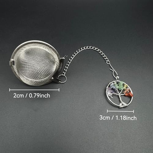 6 Pcs Reusable Stainless Steel Mesh Tea Strainers with Life Tree