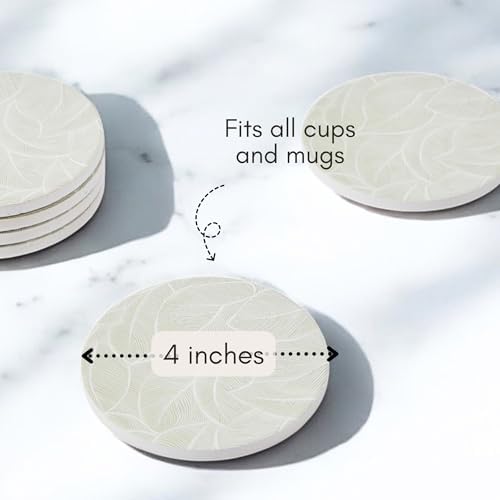 Ceramic Marble Coasters Set of 6, Absorbent Drink Coasters for Table