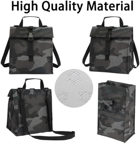 GYEUKHAM Insulated Lunch Bag, Black Camouflage