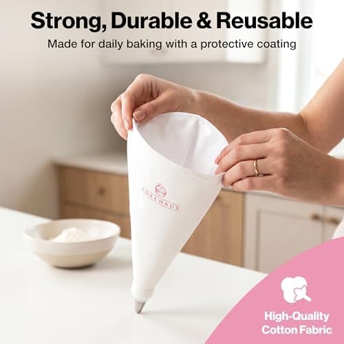 EDELHAUS Reusable Piping Bags and Tips Set, 12 Tips and Couplers Kit