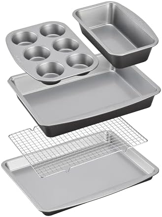 Cuisinart, 5-Piece Stackable Ceramic Nonstick Bakeware Set, MBT-5