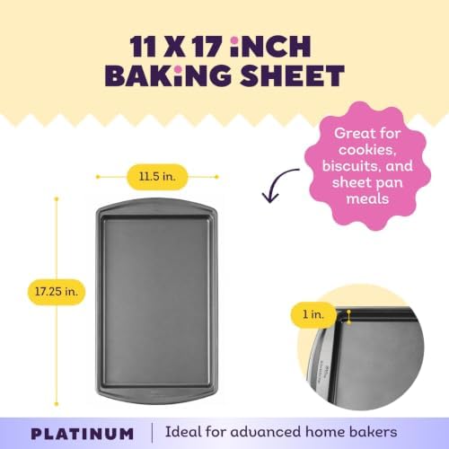 Wilton Platinum Non-Stick Large Baking Sheet, Made Without PFAS, 11x17