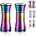 Kyraton Rainbow Salt and Pepper Shakers, Stainless Steel, Set of 2