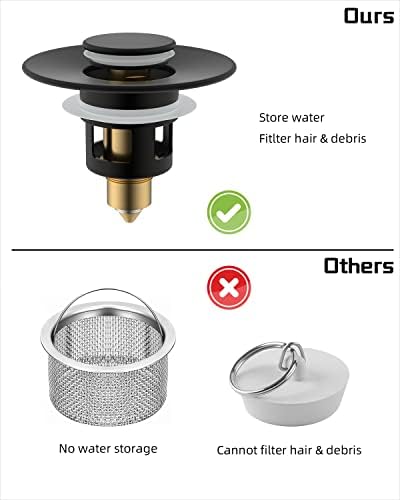Hibbent All Metal Universal Bathroom Sink Stopper for 1.1''~2.3''
