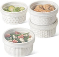 LE TAUCI Ramekins Oven Safe with Lids, 12 oz Ramikin Set for Creme