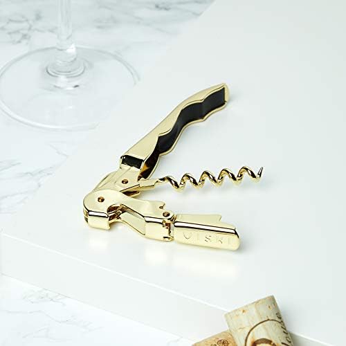Viski 24k Gold Plated Signature Double Hinged Waiter's Corkscrew Wine