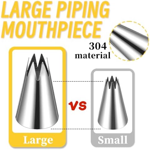18 Inch Large Piping Bags and Tips Set,100PCS Large Piping Bags with 5