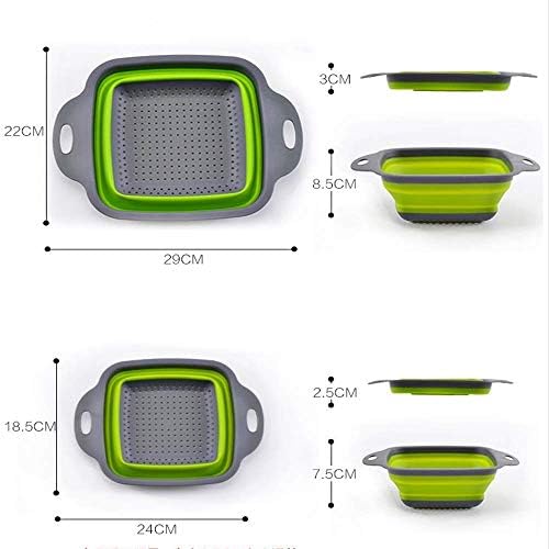 Collapsible Colander Set with Handle Over Sink Set of 2, BPA Free