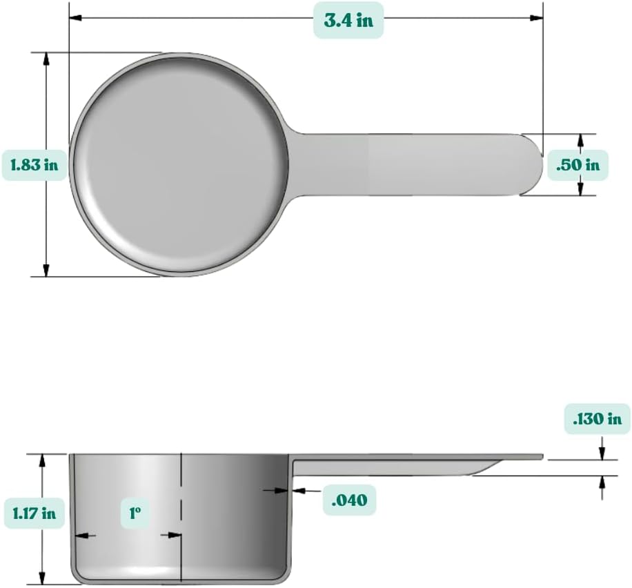 3 Tablespoon (1.5 Oz. | 43 mL) Short Handle Plastic Measuring Scoop
