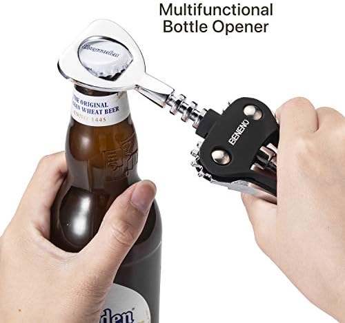 Beneno Wine Opener with Stainless Steel Wine Foil Cutter, Midnight