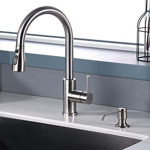 GAGALIFE Soap Dispenser for Kitchen Sink, Brushed Nickel