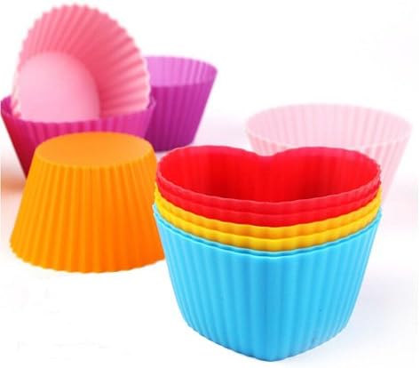 Silicone Baking Cups Muffin Cupcakes Liners Molds Sets in Storage
