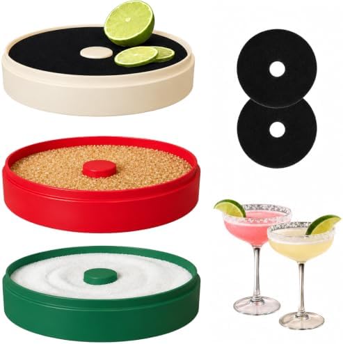 Margarita Salt Rimmer Set, Cocktail Glass Rimming Kit for Sugar, Bar
