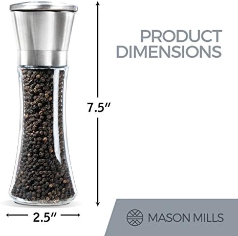 Mason Mil Stainless Steel Salt and Pepper Grinder Set