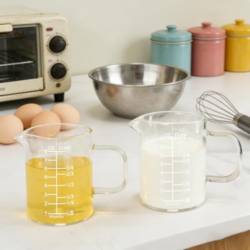 Glass Measuring Cup with Handle, 8OZ/250ML/1 CUP Glass Measuring