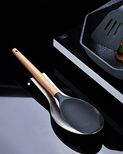 Matte Silver Spoon Rest, Stainless Steel Spoon Holder for Stove Top