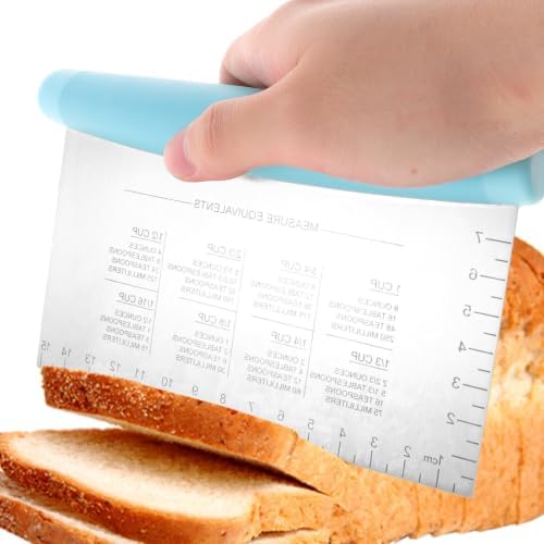 3pcs Stainless Steel Dough Scraper Cutter with Scale and Handle