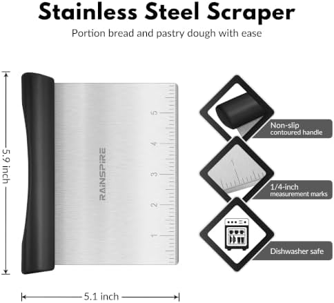 Multi-Purpose Stainless Steel Bench Scraper Dough Blender & Pastry
