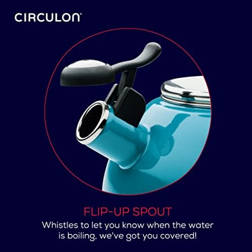 Circulon Enamel on Steel Whistling Tea Kettle, 2-Quart