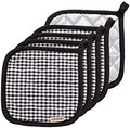 5-Piece Black Cotton Pot Holder Set for Kitchen