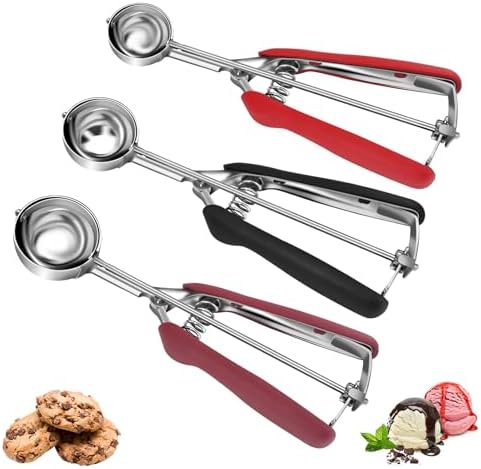 Cookie Scoop Set, Cookie Scoops for Baking Set of 3, Stainless Steel